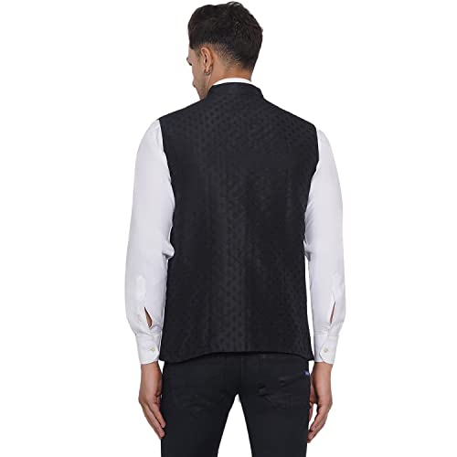 Image of Veera Paridhaan Men's Jacquard Printed Nehru Jacket