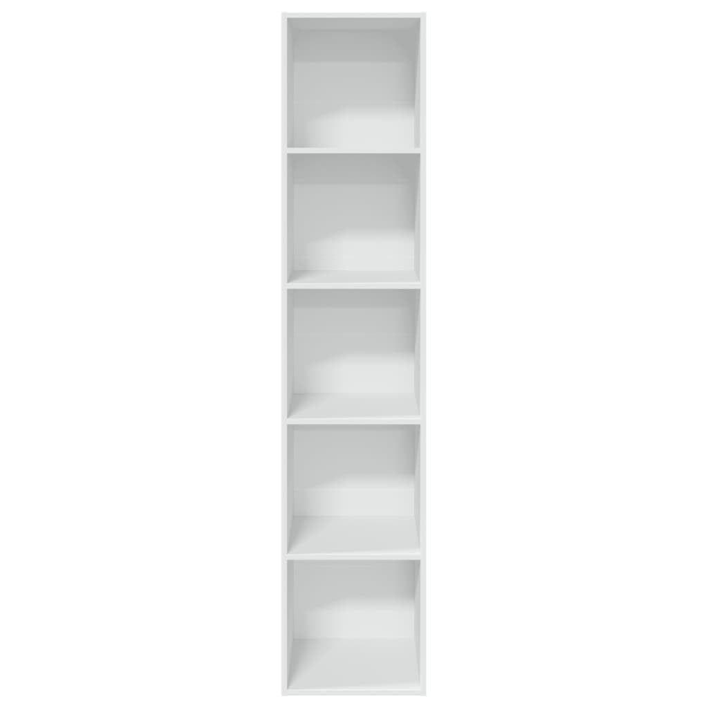 vidaXL Bücherregal, Bücherschrank Regal mit Stauraum, Standregal für Wohnzimmer Büro, Büroregal Aktenregal Aufbewahrungsregal, Weiß Holzwerkstoff