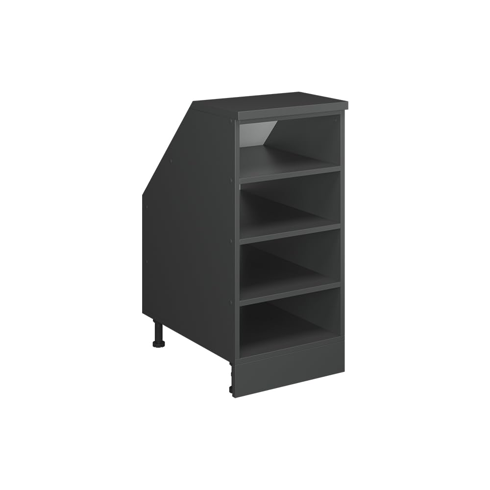 Vicco Kitchen cabinet for sloping roofs Raul, Anthracite, 40 cm with 4 compartments, cabinet carcass 60 cm depth, for flexible combination within modular kitchen systems