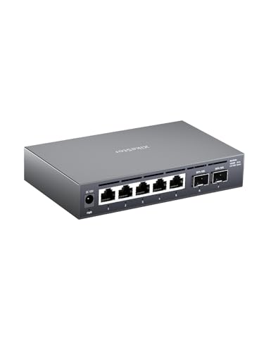 Image of 7 Port 2.5G Unmanaged Ethernet Switch with 2x10G SFP+ , 2.5 Gigabit Network Switch, 2.5Gb Ethernet Hub, Plug & Play, Metal Housing, Desktop /Wall-Mount