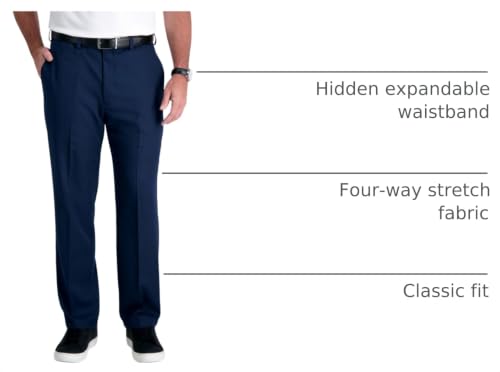 Image of Haggar Men's Cool 18 Pro Classic Fit Flat Front Casual Pant