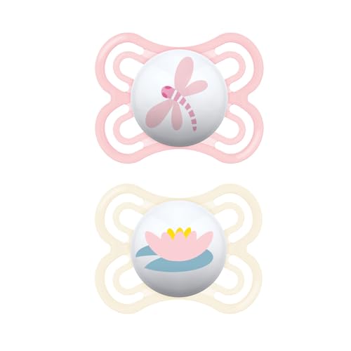 Image of MAM Perfect 2 Piece Baby Pacifier, Girl, 0-6 Months
