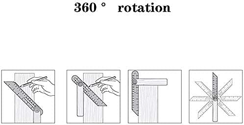 Protractor de haute précision RJJ règle d'angle actif 360 degrés multifonctions - 4