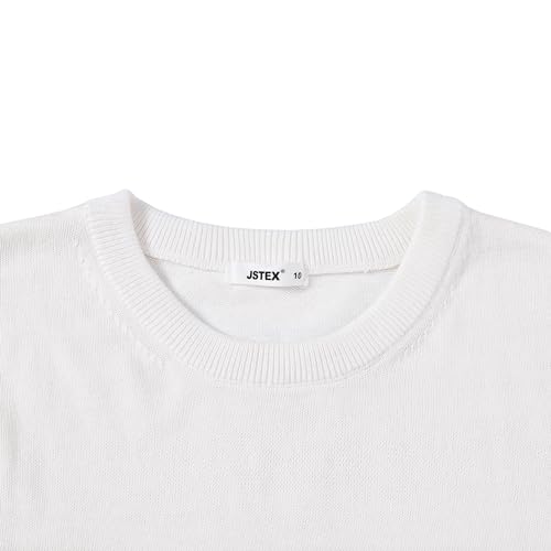 JSTEX Girls Sweaters Cotton Striped Knit Sweater Long Sleeve Crew Neck Kids Pullover Sweater for Girl Size 6-122