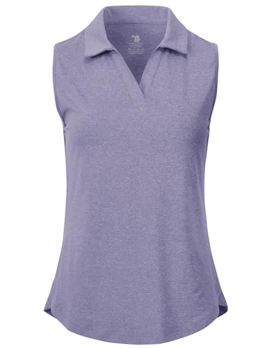 Image of BGOWATU Women's Sleeveless Golf Polo Shirts Collared V Neck Tennis Tank Tops UPF 50+ Quick Dry Lightweight