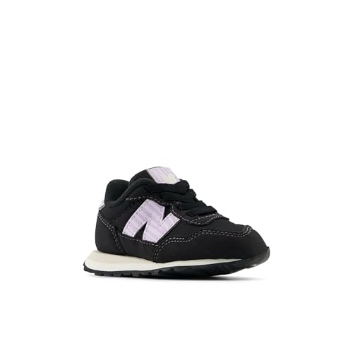 New Balance Kids 237 Bungee Sneaker, BLACK/LILAC GLO, 5.5 W Toddler (1-4 Years)3