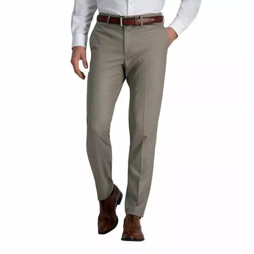 Haggar Men’s Performance Straight Fit 365 Flex Dress Pants (US, Waist Inseam, 34, 29, Regular, Regular, Tan)