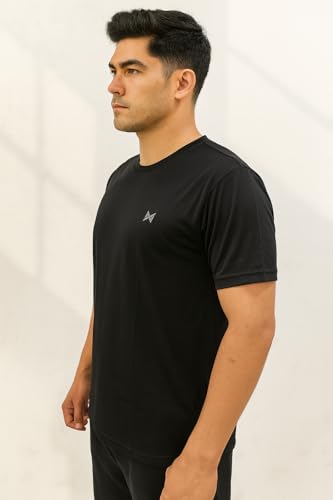 Image of Force NXT Men's Premium Microfiber Fabric Solid T-Shirt | Round Neck Half-Sleeves T-Shirt for Men | Sweat Wicking with Label Free for Daily Uses
