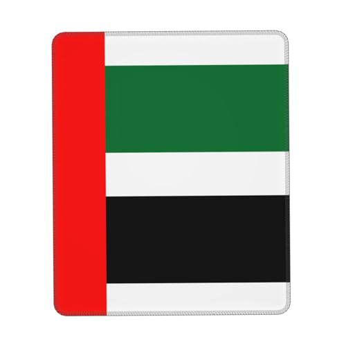 Drapeau des Émirats arabes unis Tapis de souris imprimé confortable - Base antidérapante en cuir PU, design lisse et moderne pour bureau, utilisation à la maison 19 x 24 cm