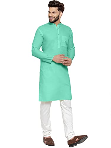 Image of Men's Cotton Blend Kurta Pyjama Set