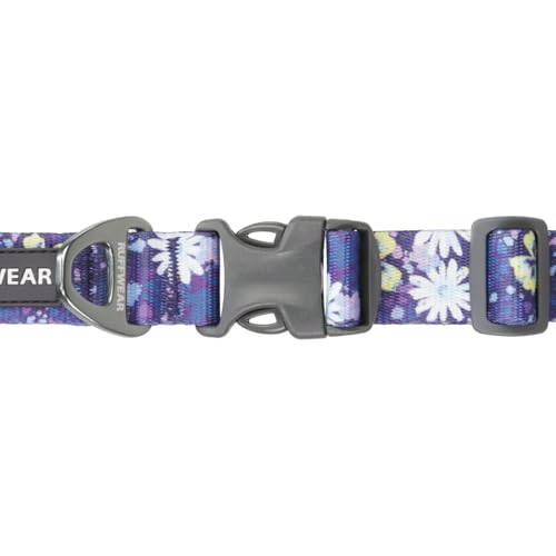 RUFFWEAR Front Range Mittelgroßes Hundehalsband, bequem und stark mit seitlicher Schnalle und Gurtband zum Gassigehen mit dem Hund, Größe M (36–51 cm), Wildblume