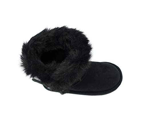 Image of REDVOLUTION Kids Boots Toddler Girls Cute Butterfly Bow | PomPom PU leather Boot (Toddler /Small Kid)