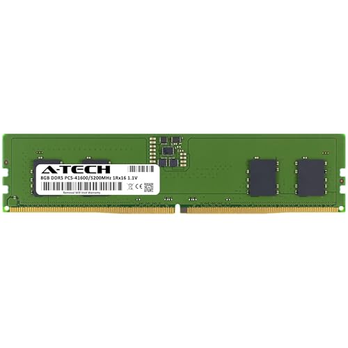 Image of A-Tech 8GB DDR5 5200MHz PC5-41600 CL42 UDIMM 1Rx16 Single Rank 1.1V Non-ECC Unbuffered DIMM 288-Pin Desktop PC /Computer RAM Memory Upgrade Module