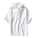 Produktbild REALIKE Herren Unifarben Hoodie Kurzarmshirt Mode Loose Kurzer T-Shirt Freizeit Bequem Atmungsaktiv Baumwolle und Leinen Tops Männer Viele Farben Mehrere Größen Blusen Oberteile