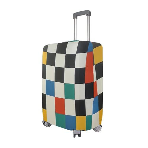 senya Travel Luggage Cover Suitcase Protector Colorful Blocks Lattice Washable Baggage Covers Fits 26-28 Inch Luggage3