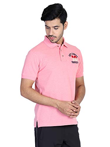 Image of OFF LIMITS Mens Varsity Polo for Mens (Pink Mel)
