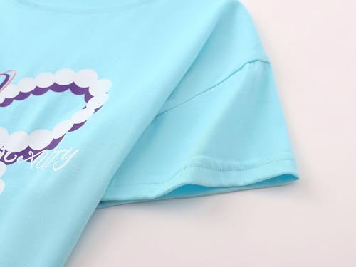 Image of Stylish Graffiti /Butterfly /Tropical Crop Top for Little & Big Girls - Cool Summer T-Shirt Clothes Size 6-18