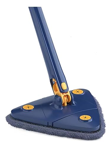 Esfregão Triangular Rodo Mop Giratorio Inox Vassoura Magica Limpeza Secagem de Chão Sequito (Azul)