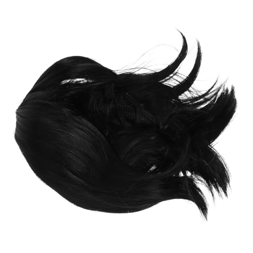 Peluca de cosplay negra corte de seta GALPADA fibra de alta temperatura y diseño único