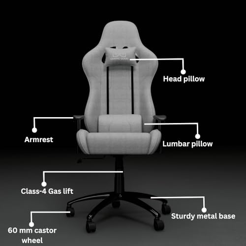 Image of GamingGears Polyurethane Gaming Chair for Gaming, Home Office &Study- Perfect for Work from Home with Head & Lumbar Support,2D Armrest &180 Degree Recline,and Multi Locking Position