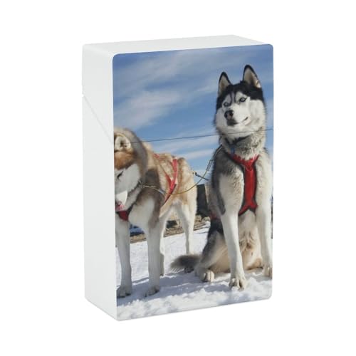 シベリアンハスキー かわいい犬 犬柄 タバコカバー 20本収納 シガレットケース 煙草ケース 煙草入れ 煙草箱 喫煙具 タバコ 保護カバー タバコ箱 シガレットケ たばこケース 携帯に便利