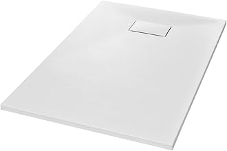'vidaXL Shower Base Tray - White SMC Low-Profile, Skid-Resistant Surface, Scratch and Stain Resistant, Easy Clean - Dimensions: 120 x 70 cm