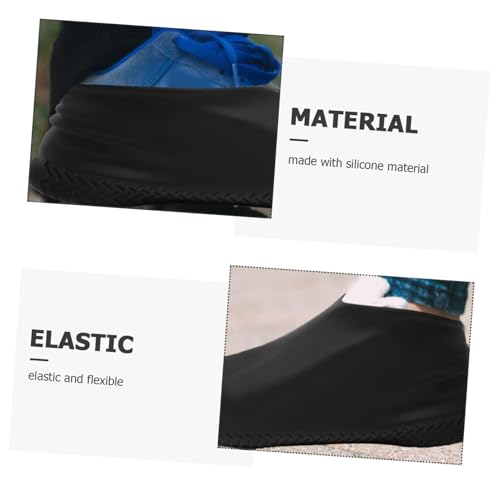 Fundas de silicona para zapatos de lluvia para hombres. Protectores impermeables para botas con suela antideslizante para días lluviosos y viajes miniatura 7