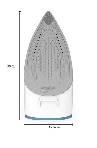 Tefal, Express Essential, Steam Generator Iron, 120g/min Steam Output, Xpress Glide Soleplate, 280 g/min Steam Boost, 5.2-Pump Bars, with Scale Rinsing System, White and Blue, (SV6115)