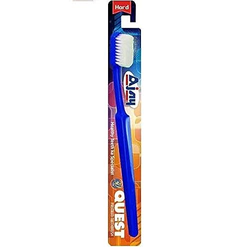 Ajay Quest Toothbrush,Hard (Pack Of 10),Adult,Manual,Blue