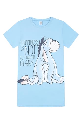 Disney Eeyore Womens Nightdress Ladies Nightie Cotton Nightgown (16-18) Blue
