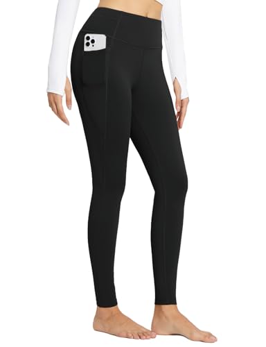 baleaf Women's High Waisted Fleece Lined Leggings Workout Gym Pants with Pockets Thermal Winter Cold Weather