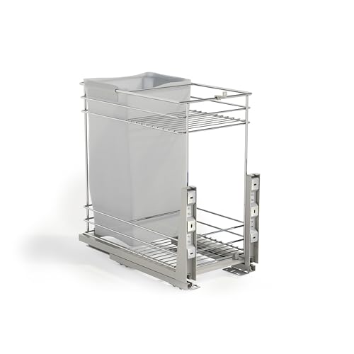 EMUCA - Carro extraíble Supra, con cestas y bolsa para pan, fijación inferior, cierre suave, para módulo de cocina de 300mm, Acero, Cromado