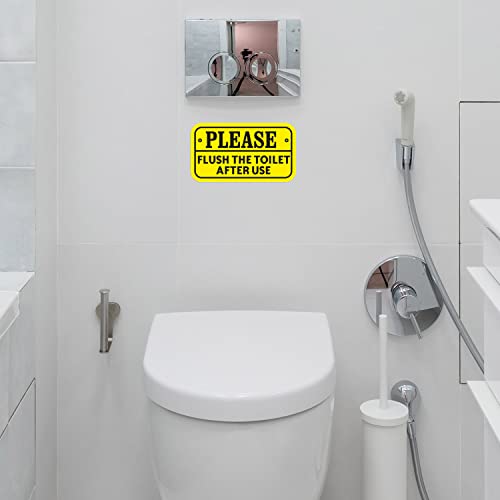 Please Flush The Toilet After Use Warning Sign Sticker Decal Design 6'' X 3''