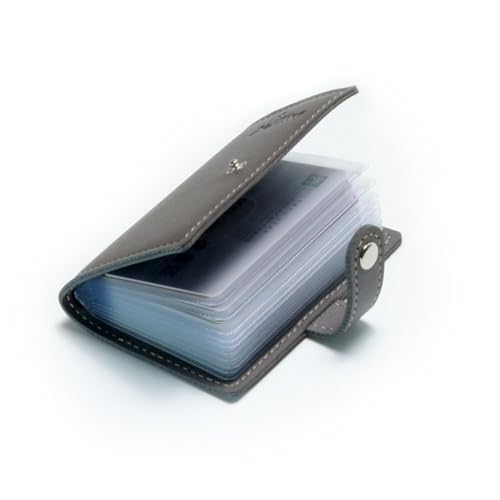 Image of Karlling Soft Leather Case Wallet Bag Holder For 20 Credit Cards, Gray, 1 Pack, Fashion