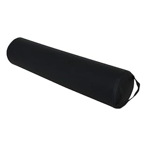 ForPro Professional Collection Full Round Bolster Pillow, Black, Oil and Stain-Resistant, for Massage and Yoga, 6″ R x 26″ L
