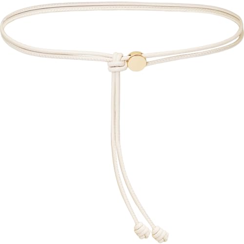 Women Skinny Belts Thin PU Leather Knotted Waist Belt for Dresses