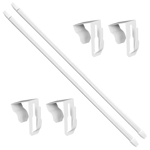 Barra De Cortina Telescópica - Instalación Fácil Sin Taladrar | Barras De Cortina Extensibles A Presión Para Ventanas | Barra De Tensión Profesional Para Baño, 2 Piezas Blancas 40-70cm Metal