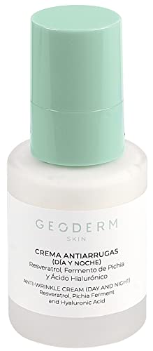 GEODERM SKIN Crema Antiarrugas - Trata y previene arrugas con resveratrol, fermento de pichia y ácido hialurónico, Para todo tipo de piel, Orgánico y Bio, Crema día y noche, 50ml