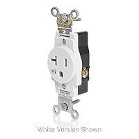Leviton Single Outlet, Weather-Resistant, 20 Amp, 125 Volt, Heavy-Duty Industrial Specification Grade, Back or Side Wire, Self-Grounding, Receptacle — image 2