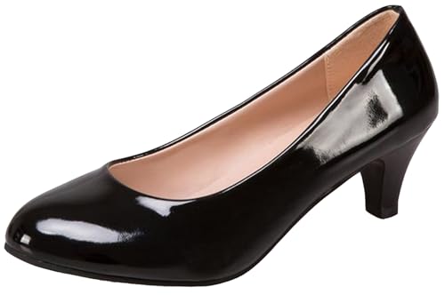 Womens Heels Pumps Shoes Bridal Dress Work Slip-on Wedding Party Low Heel Closed-Toe Shoes