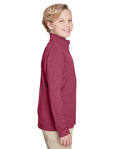 Team 365 Youth Zone Sonic Heather Performance Quarter-Zip M SP MAROON HTHR2