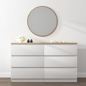 Vibedinedoubledresser6drawerwhitedresserforbedroomfreehandlemodernchestofdrawerswithwidestorageforclosetlivingroomhallway Urban Country Home Decor Vibe dine double dresser 6 drawer white dresser for bedroom free handle modern chest of drawers with wide storage for closet living room hallway urban country home decor