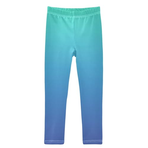 Boccsty Gradient Light Blue Green Girls Leggings Kids Yoga Pants Dance Active Tights 4T