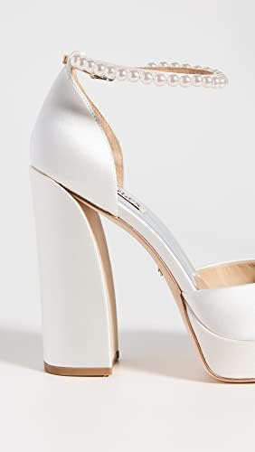 Badgley Mischka Women's FELIXA Pump, Soft White Satin, 5 | Image 4