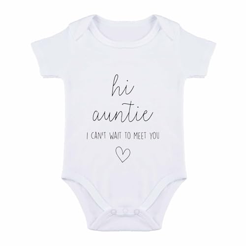 SproutJoy Hi Auntie Bodysuit for Baby Pregnancy Announcement for Aunt Bodysuit I Love My Auntie Baby Clothes Newborn