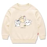 [ZLGreenTech] ちいかわ ハチワレ うさぎ 子供服 春秋 スウェット 長袖 クルーネック 男の子 女の子 綿100% キッズ 薄手 カジュアル 小学生 トップス プレゼント ベージュ 120CM