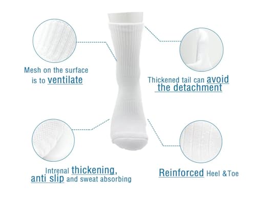 kmaleossy 6 Pairs Crew Socks Cotton Cushioned Performance Breathable Athletic Sports Running Socks for men women2