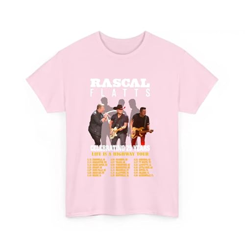 Photo de YIZZZFA Rascal Flatts T-Shirt Manches Courtes Unisexe À Courtes Respirant, Été Décontracté Polyesterd,Rose,XS