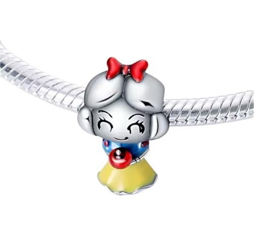 Abalorio Blanca Nieves de plata 925 compatible con pulseras Pandora para coleccionistas