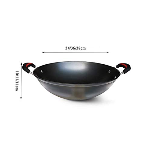 Wok grande de hierro fundido para inducción 34-38 cm miniatura 3